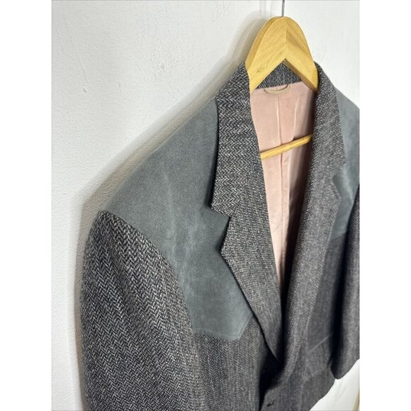 Dallas Paragon Men 48S Short Gray Western Blazer Sports Coat Cowboy - Picture 3 of 8